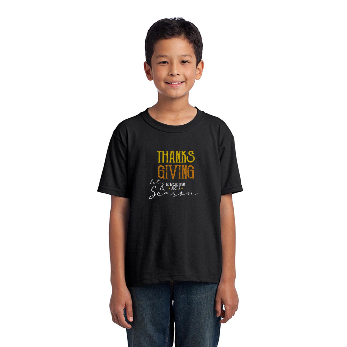 Thanks and Giving  Kids T-shirt | Black