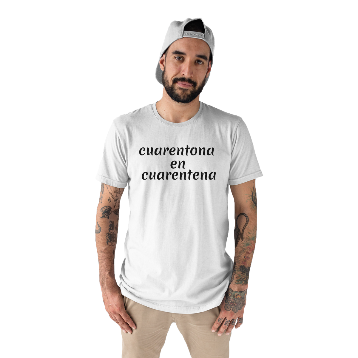 Cuarentona en Cuarentena Men's T-shirt | White