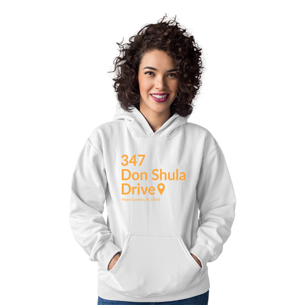 Miami Football Stadium Unisex Hoodie | White