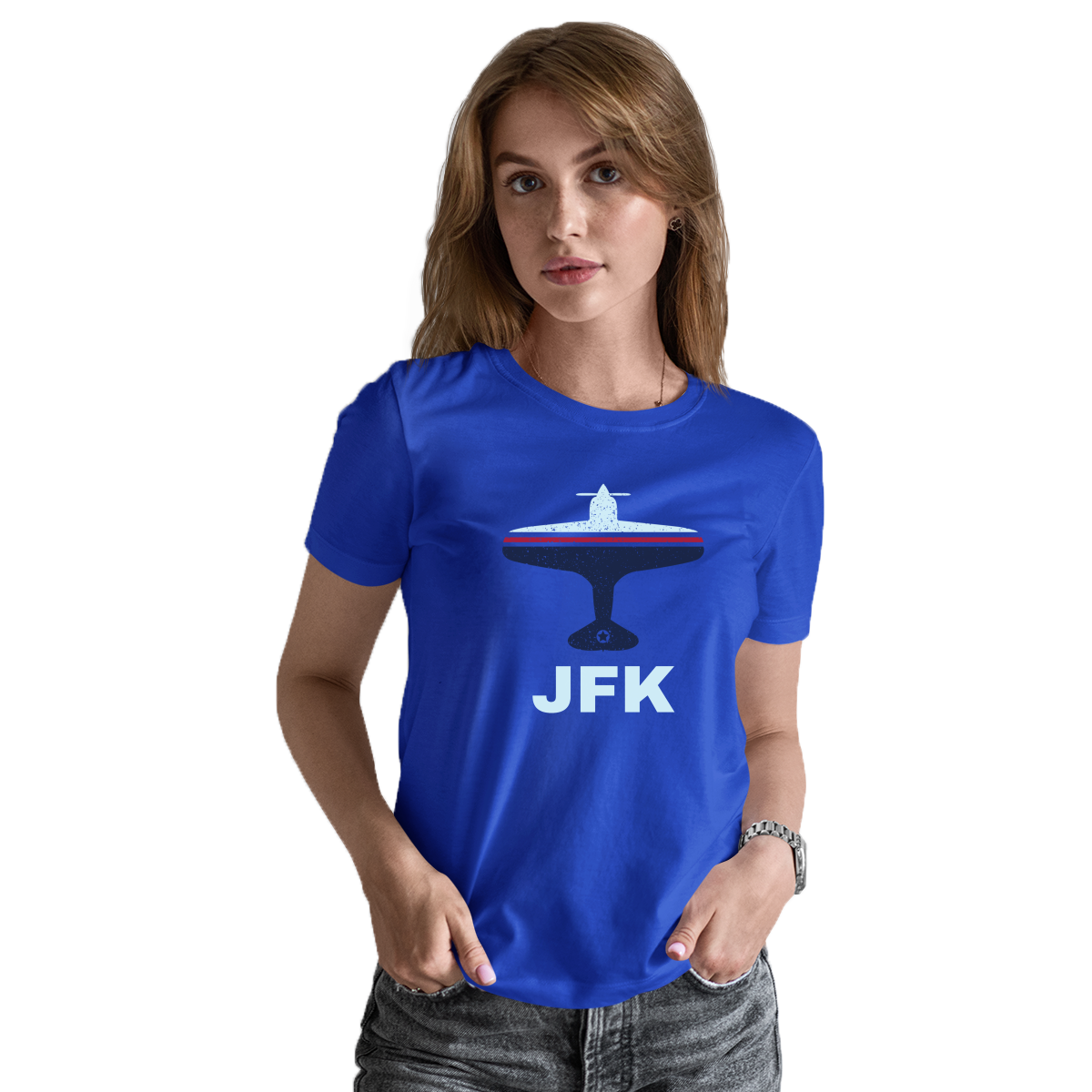 Fly New York JFK Airport Women's T-shirt | Blue