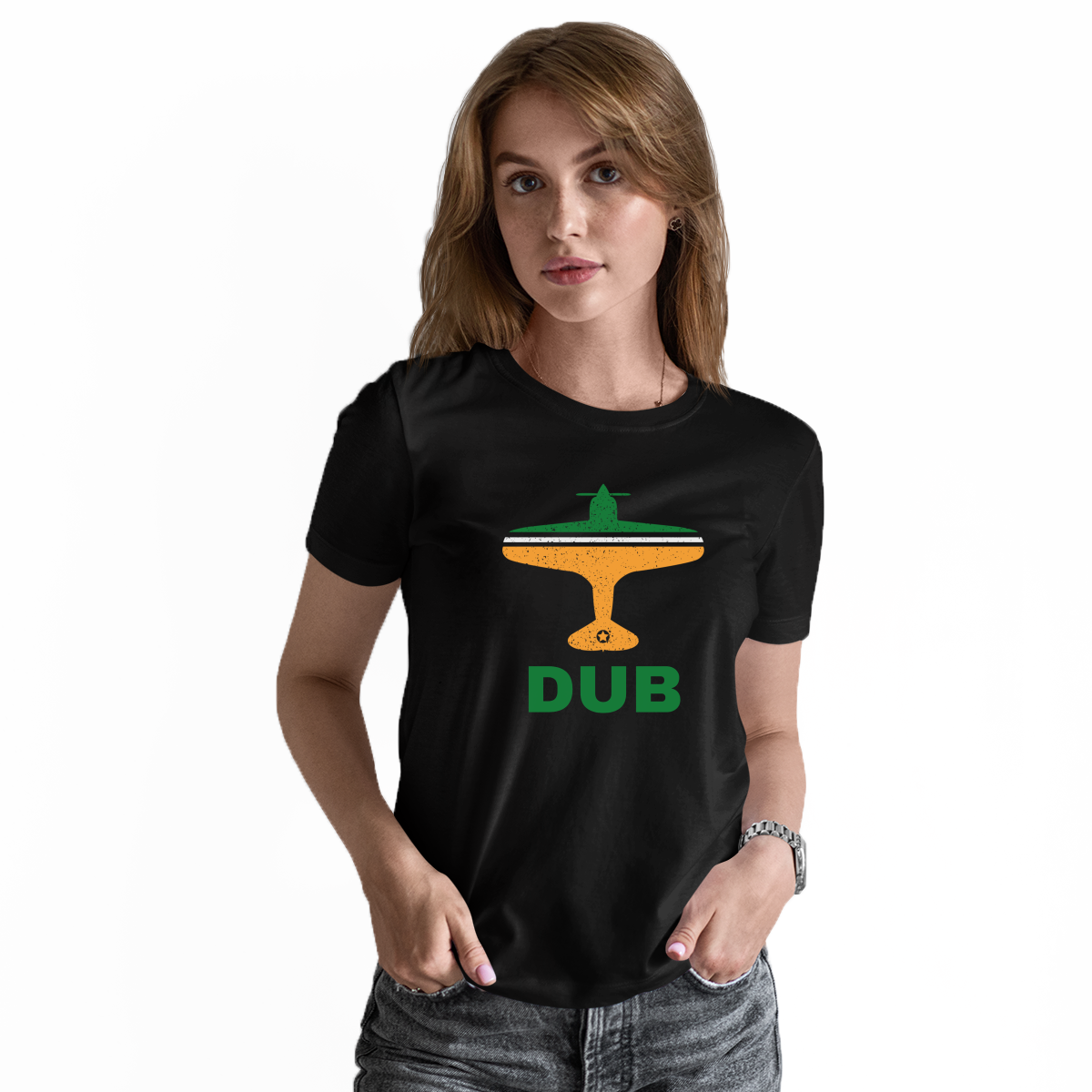 Fly Dublin DUB Airport  Women's T-shirt | Black