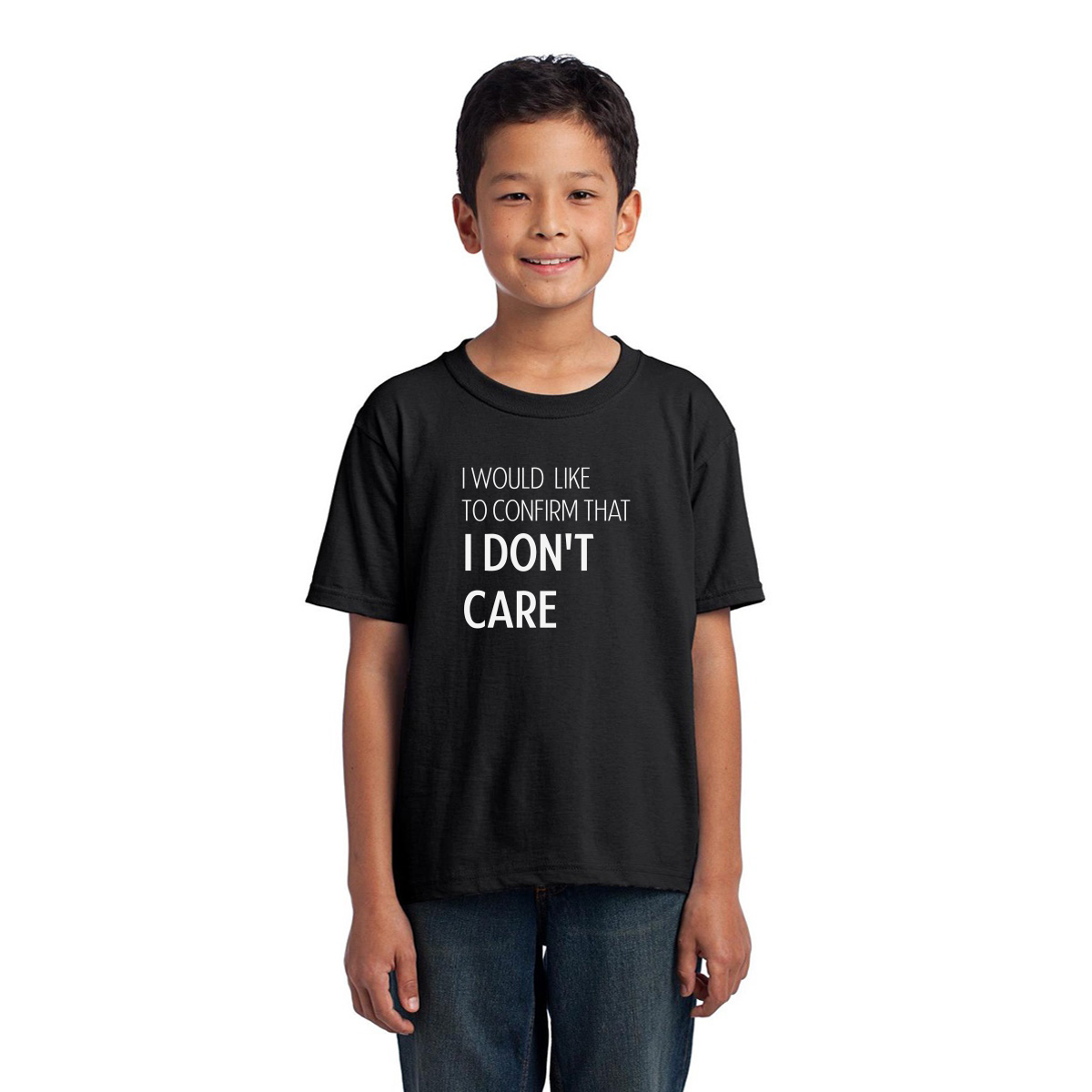I Don't Care Kids T-shirt | Black