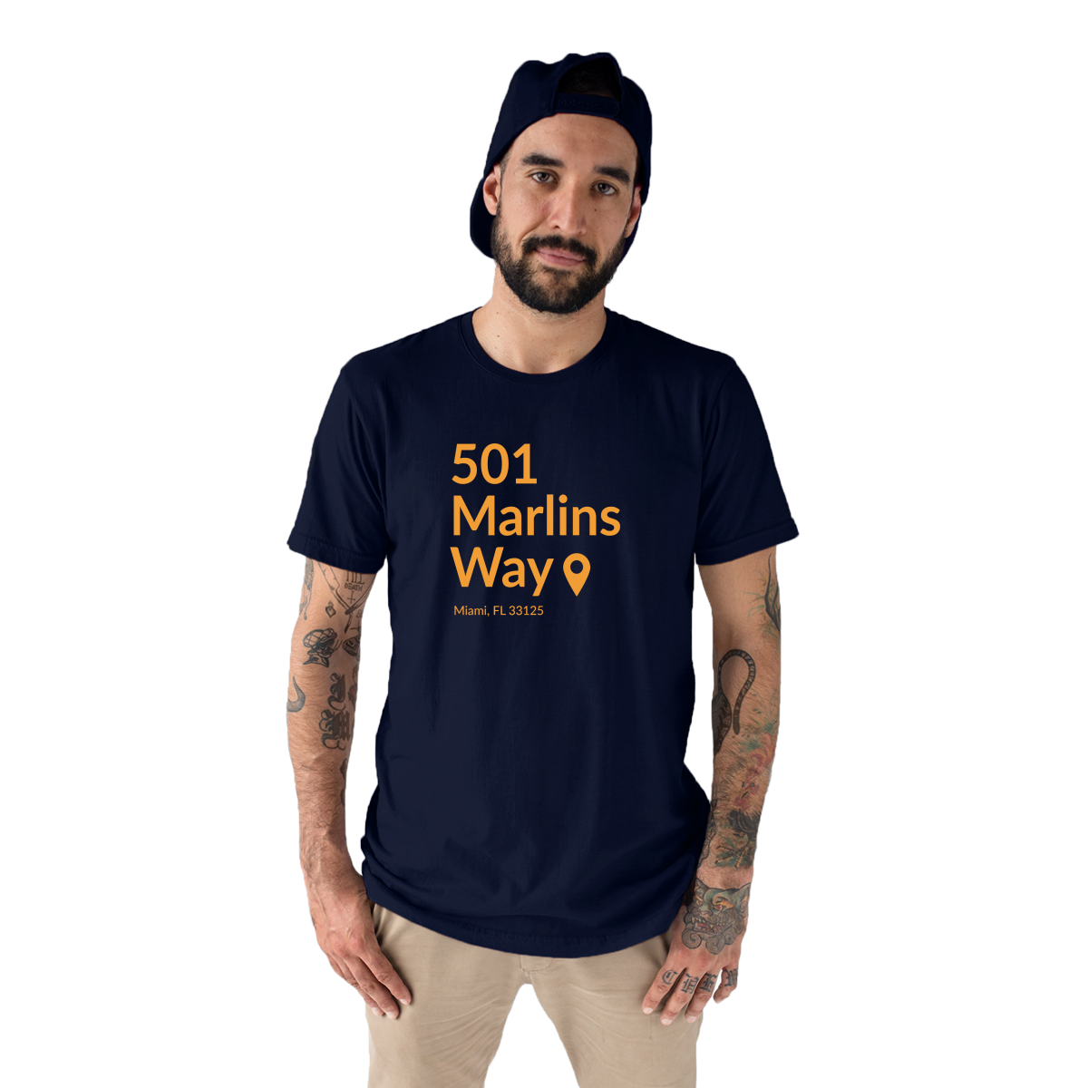 Miami Baseball Stadium  Men's T-shirt | Navy
