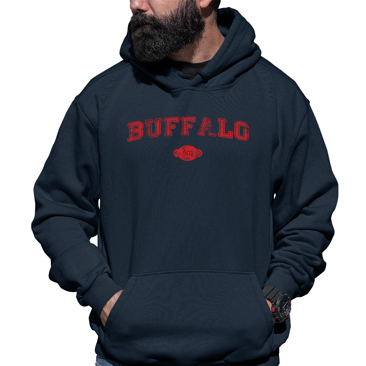 Buffalo 1801 Represent Unisex Hoodie | Navy