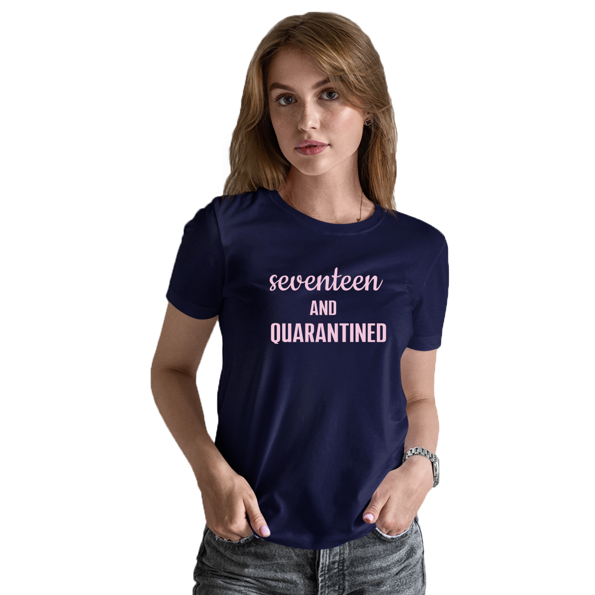 17th Birthday and Quarantined Women's T-shirt | Navy