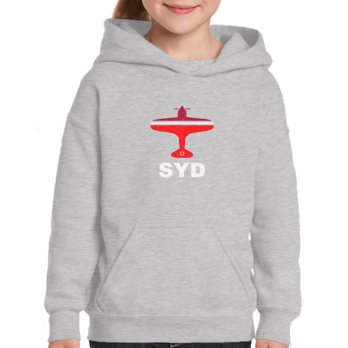 Fly Sydney SYD Airport  Kids Hoodie | Gray