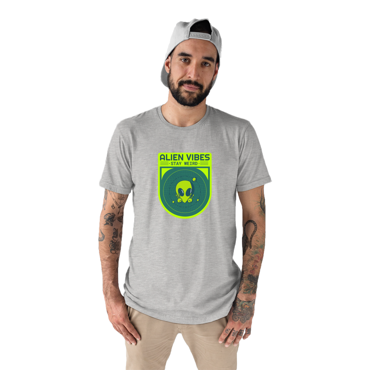 Alien Vibes Men's T-shirt | Gray