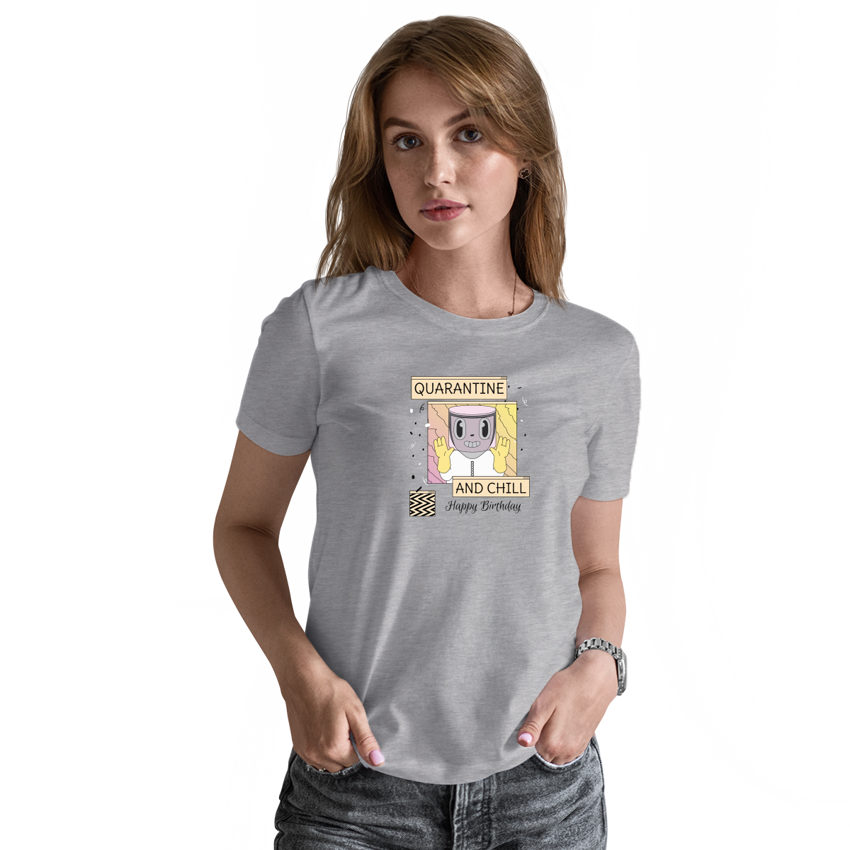 Quarantine and Chill Birthday Women's T-shirt | Gray