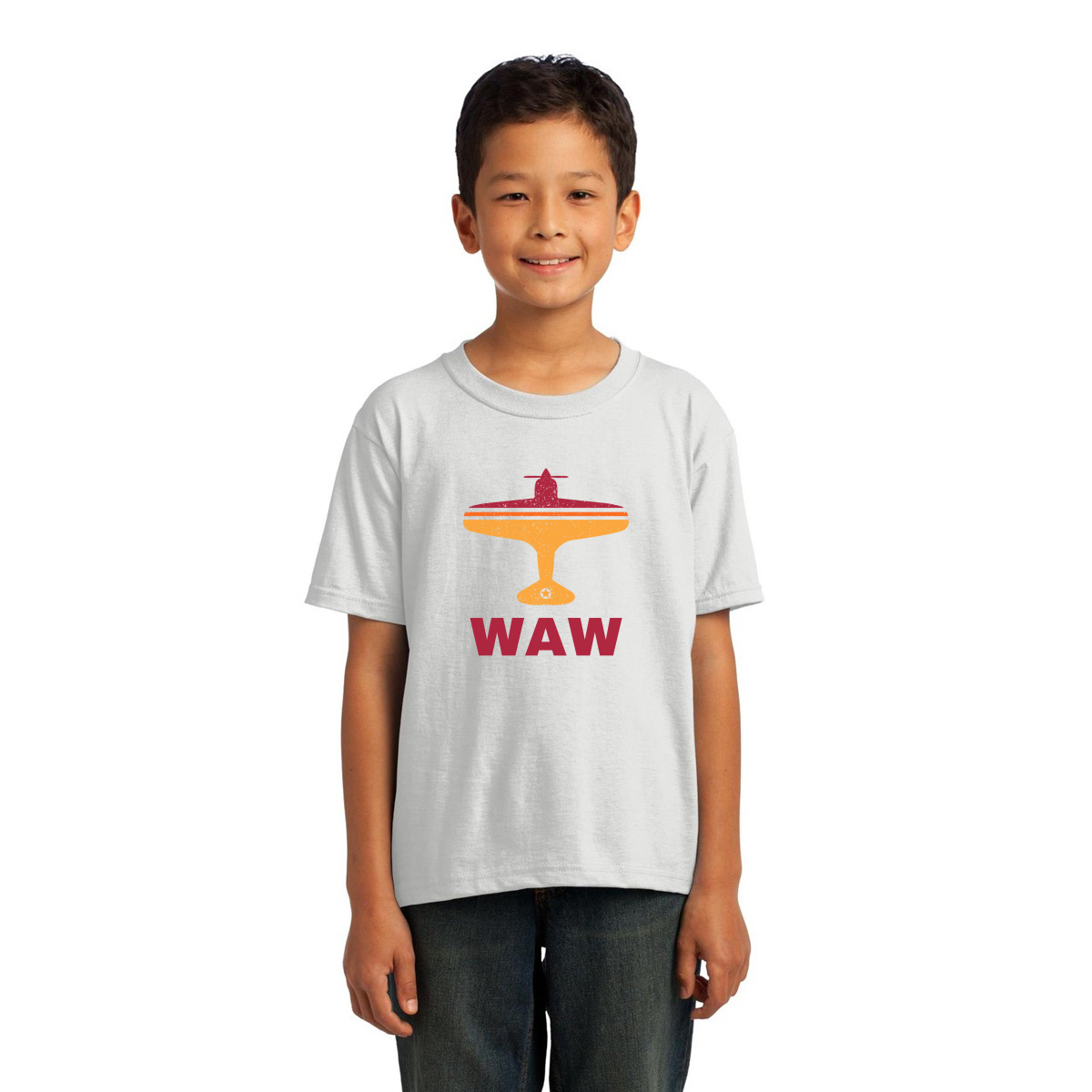 Fly Warsaw WAW Airport Kids T-shirt | White