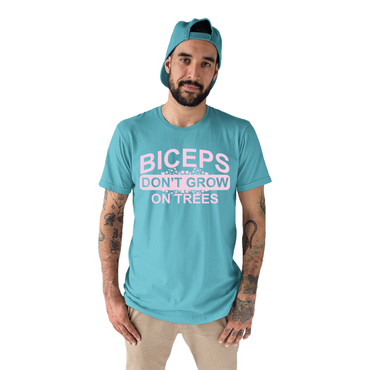Biceps Don't Grow On Trees  Men's T-shirt | Turquoise