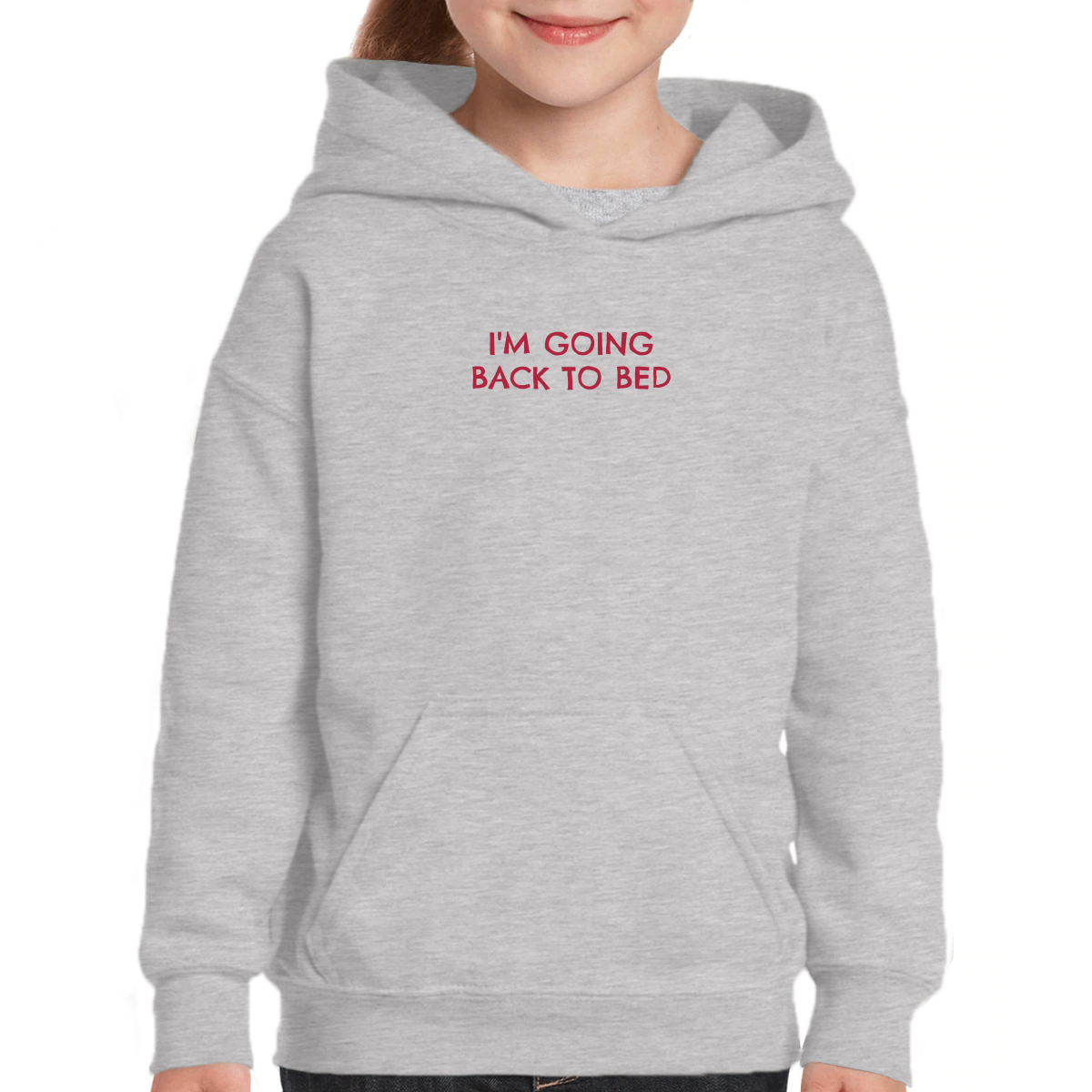 I'm Going Back to Bed Kids Hoodie | Gray