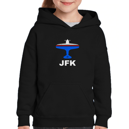 Fly New York JFK Airport Kids Hoodie | Black