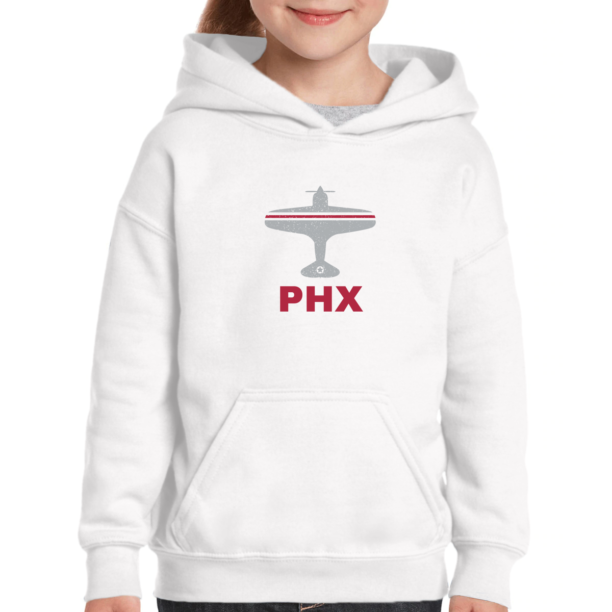 Fly Phoenix PHX Airport  Kids Hoodie | White
