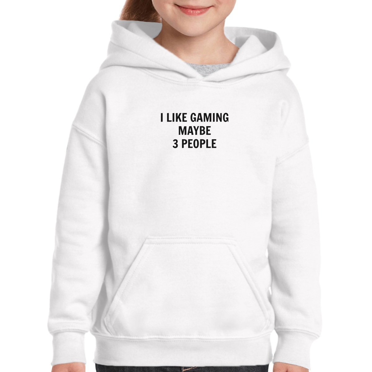 I Like Gaming and Maybe 3 People  Kids Hoodie | White