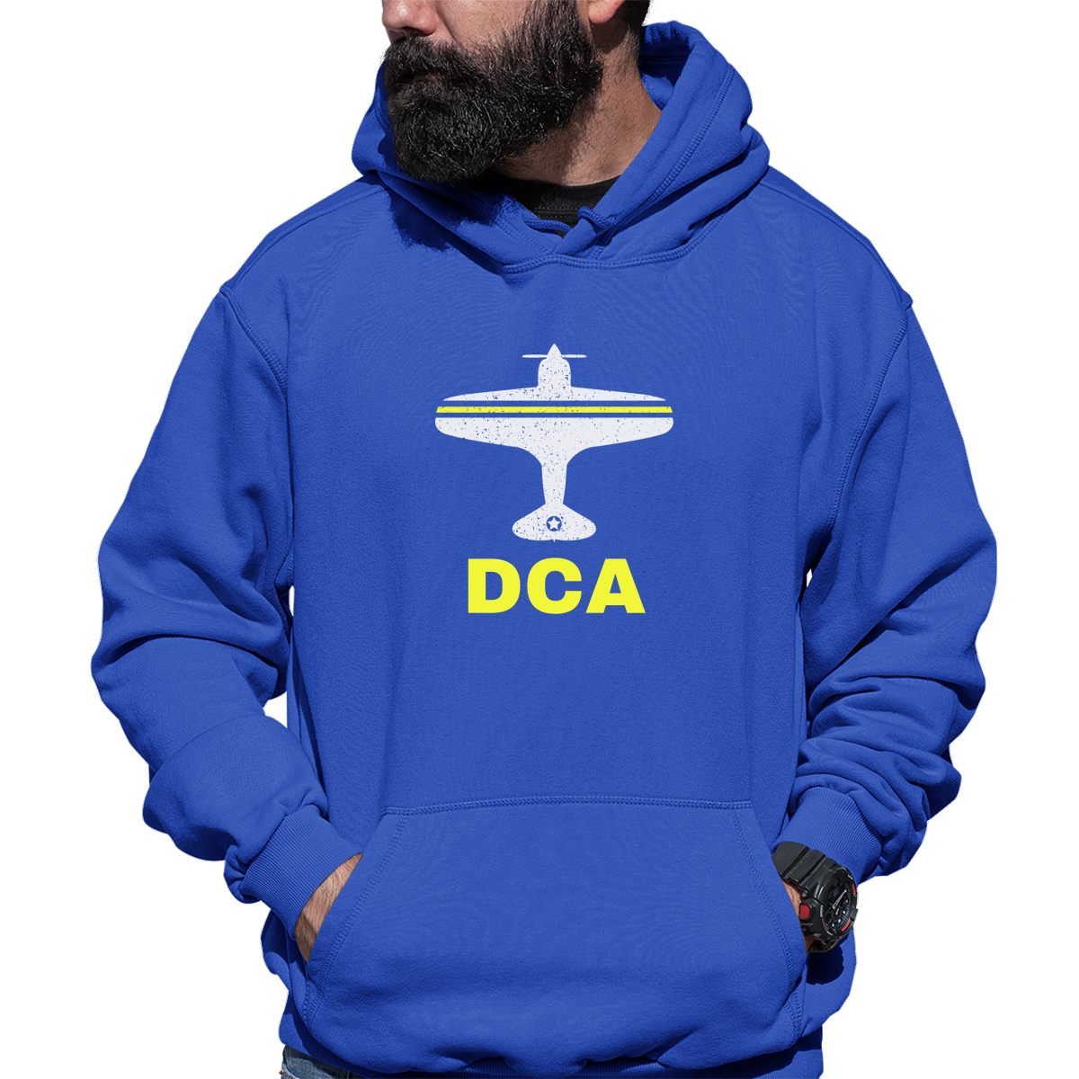 Fly Washington D.C. DCA Airport Unisex Hoodie | Blue