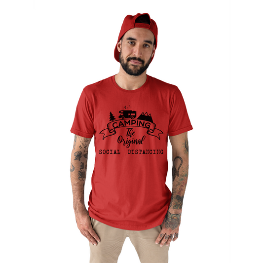 Camping Social Distancing Men's T-shirt | Red