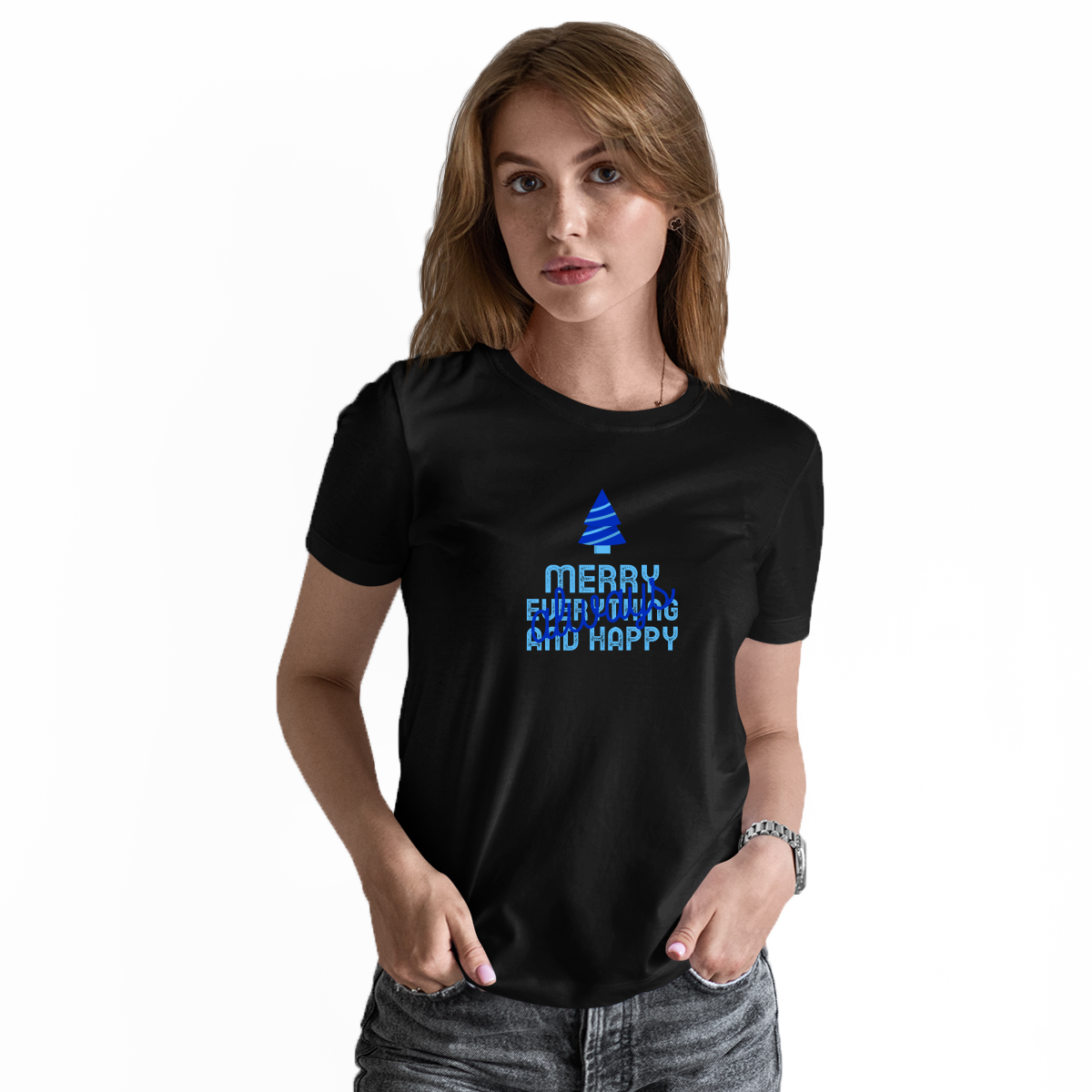 Always Merry Everything and Happy Women's T-shirt | Black