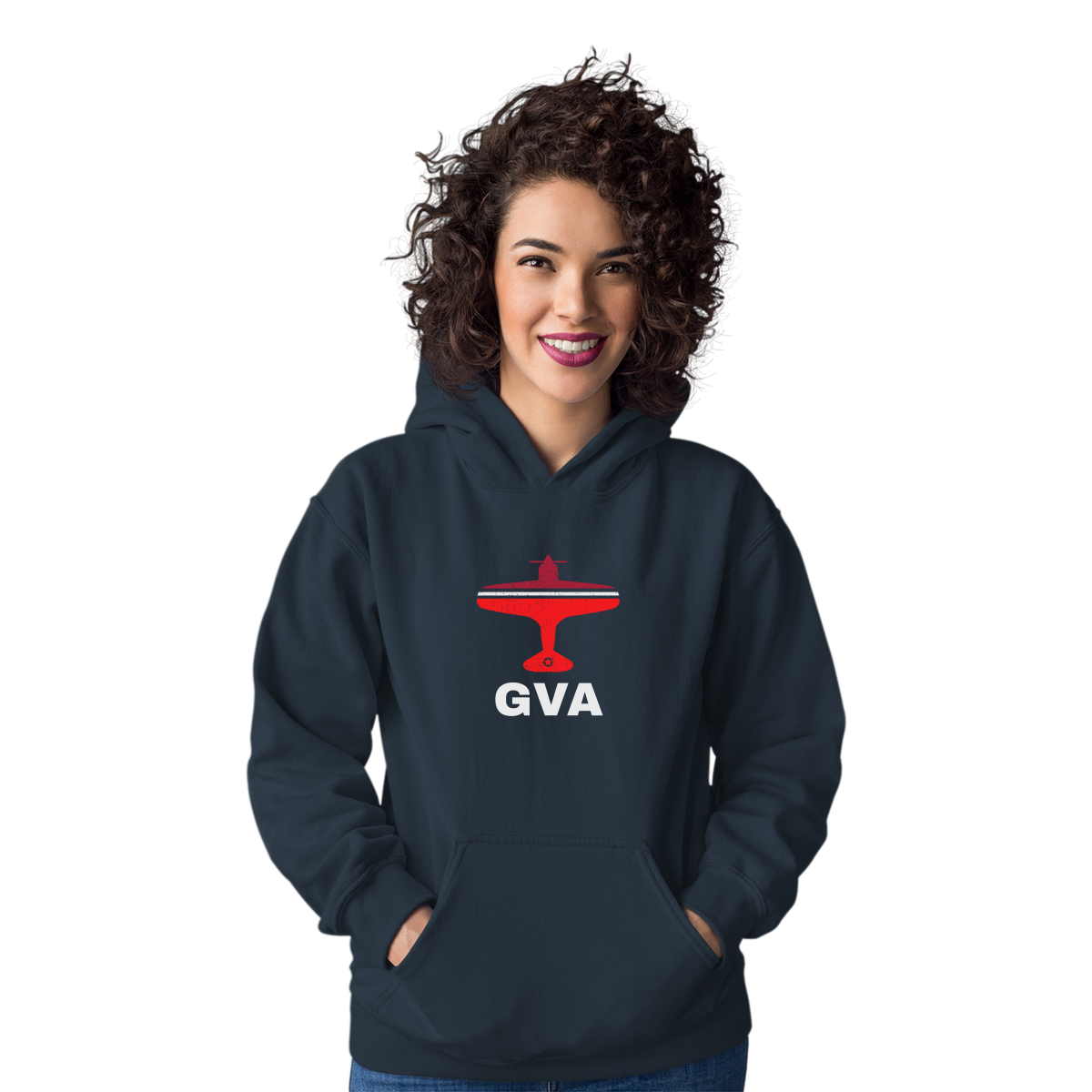 Fly Geneva GVA Airport Unisex Hoodie | Navy