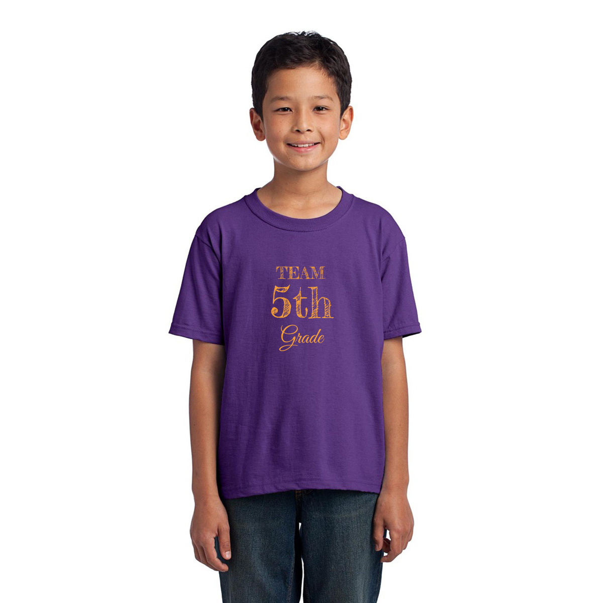 Team 5th Grade Kids T-shirt | Purple