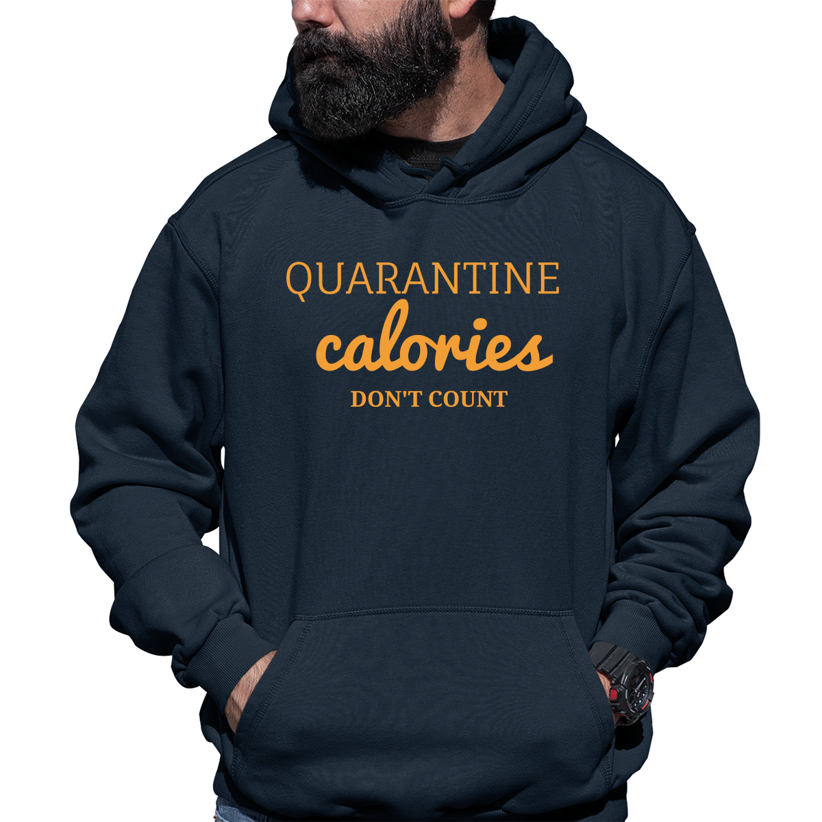 Quarantine Calories  Unisex Hoodie | Navy