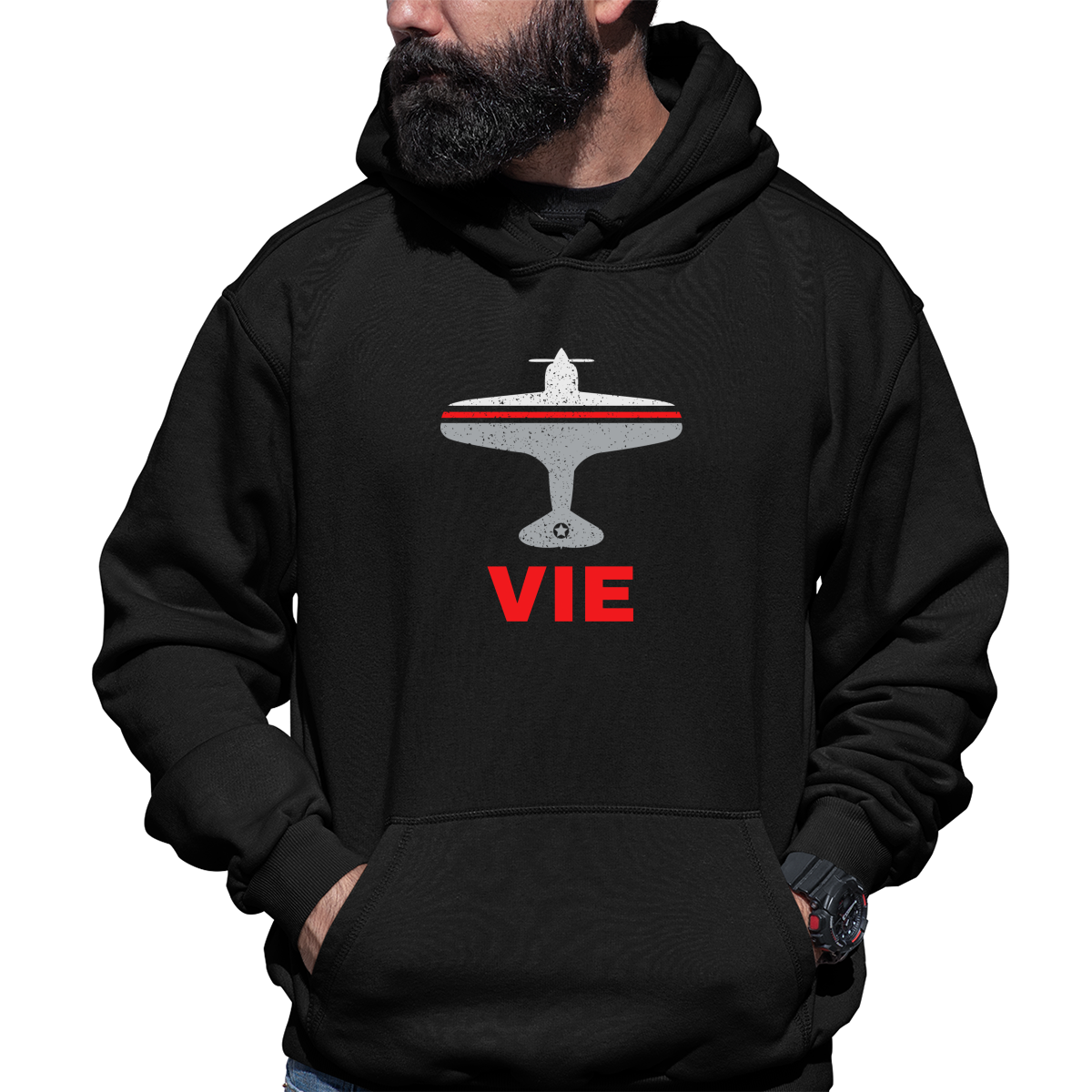 Fly Vienna VIE Airport Unisex Hoodie | Black
