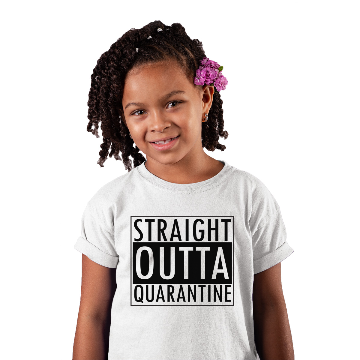 Straight Outta Quarantine  Kids T-shirt | White