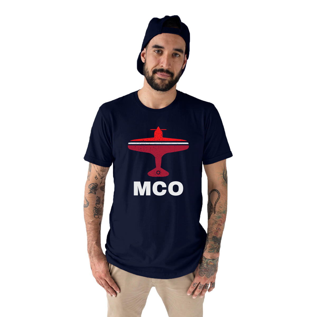 Fly Orlando MCO Airport Men's T-shirt | Navy