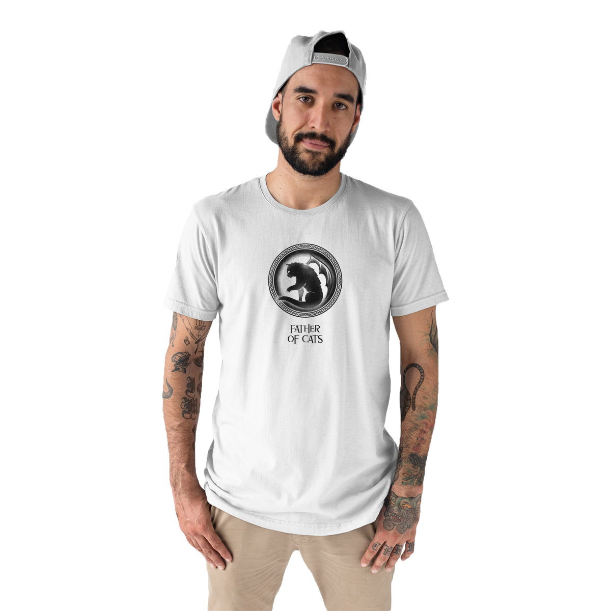 Father of Cats Men's T-shirt | White