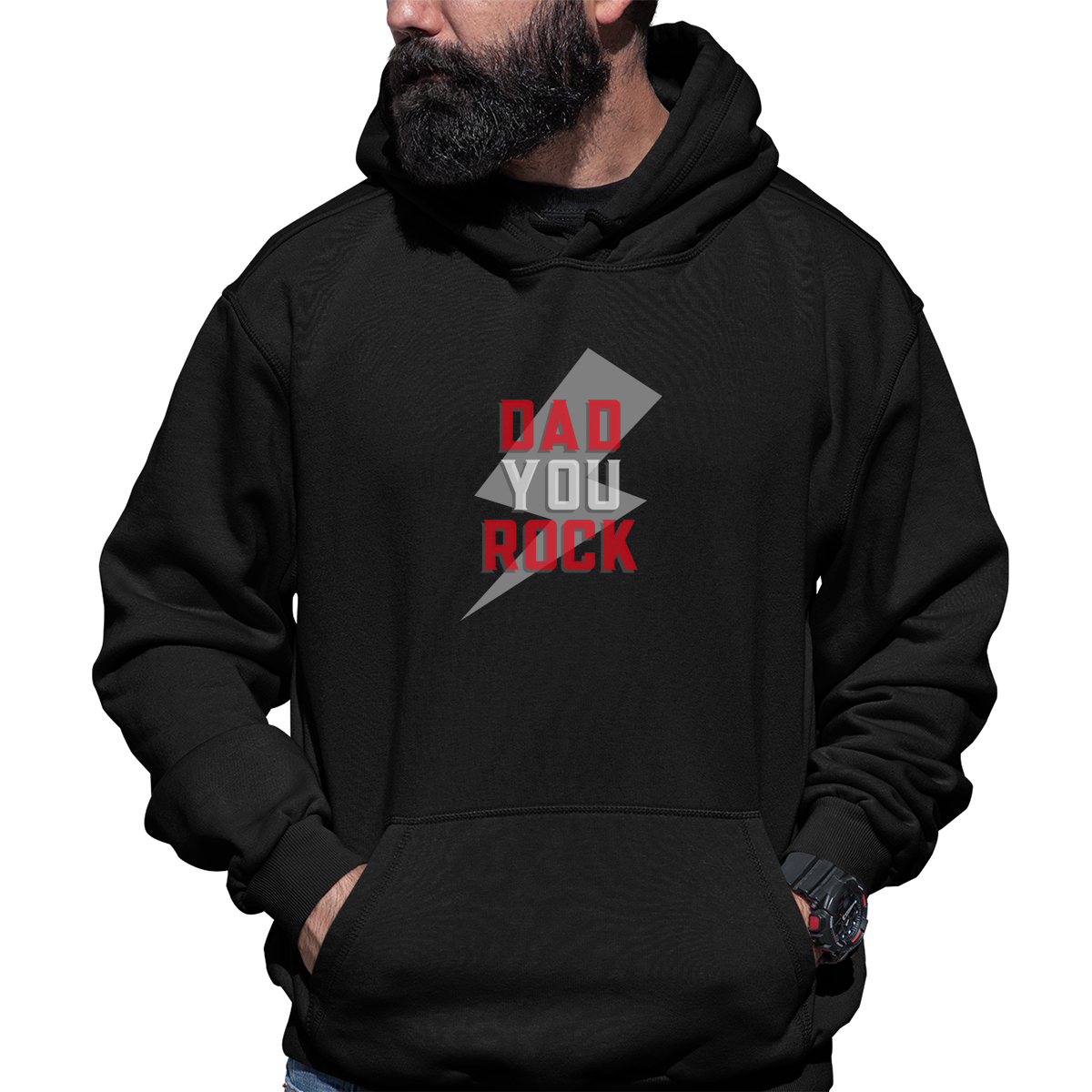 Dad you rock Unisex Hoodie | Black