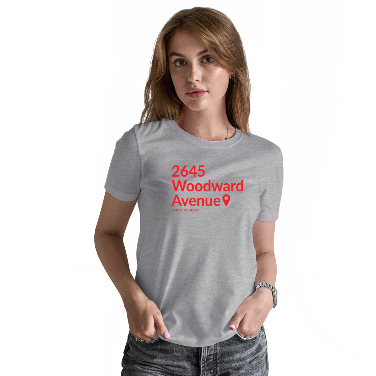 Detroit Hockey Stadium Women's T-shirt | Gray