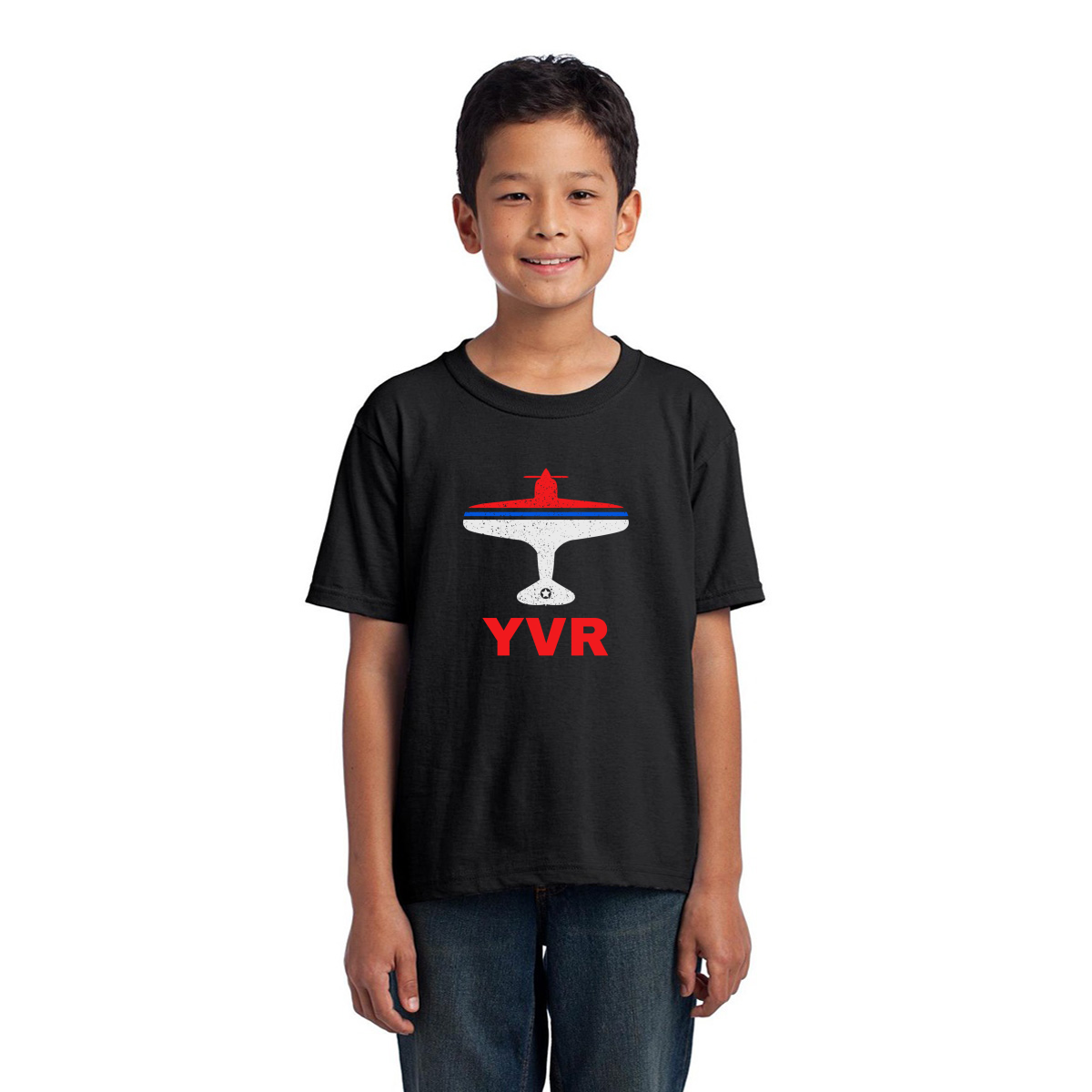 Fly Vancouver YVR Airport Kids T-shirt | Black