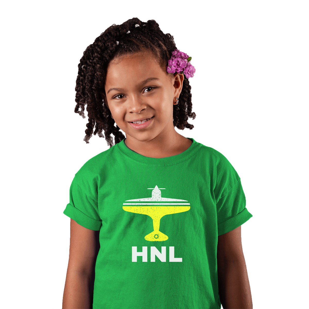 Fly Honolulu HNL Airport Kids T-shirt | Green