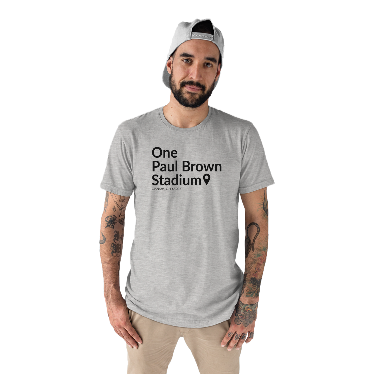Cincinnati Football Stadium Men's T-shirt | Gray