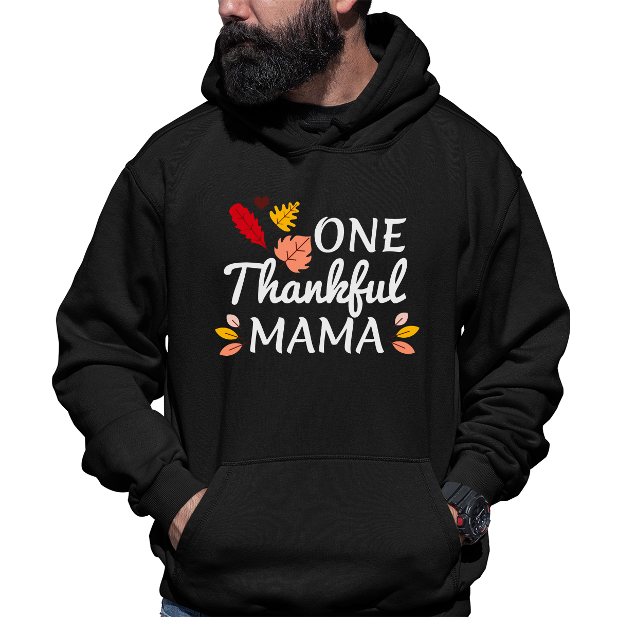 One Thankful Mama Daddy Unisex Hoodie | Black