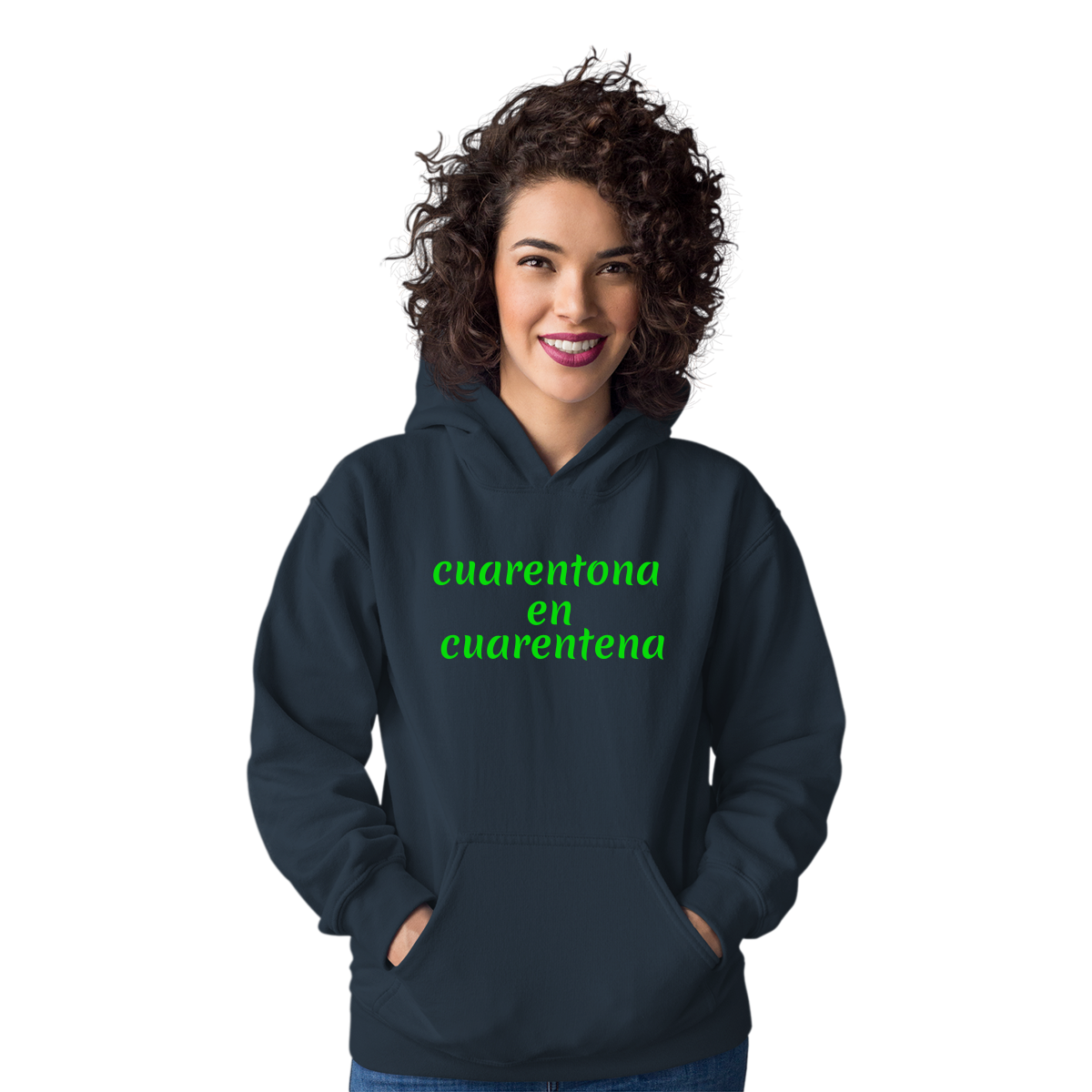 Cuarentona en Cuarentena Unisex Hoodie | Navy