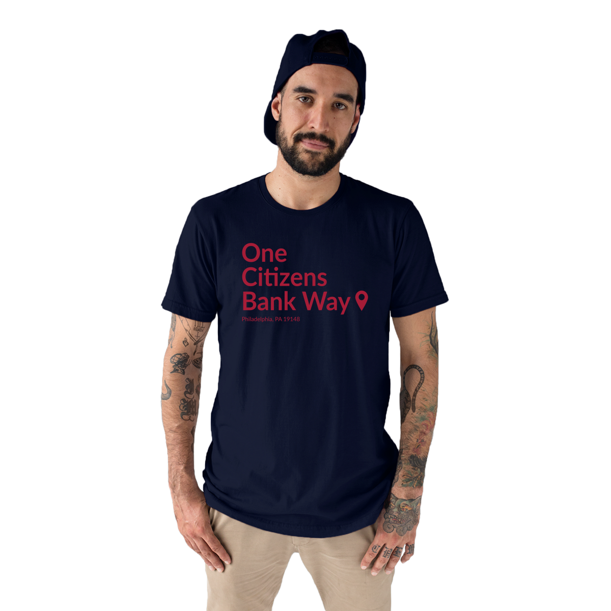 Philly Baseball Stadium Men's T-shirt | Navy