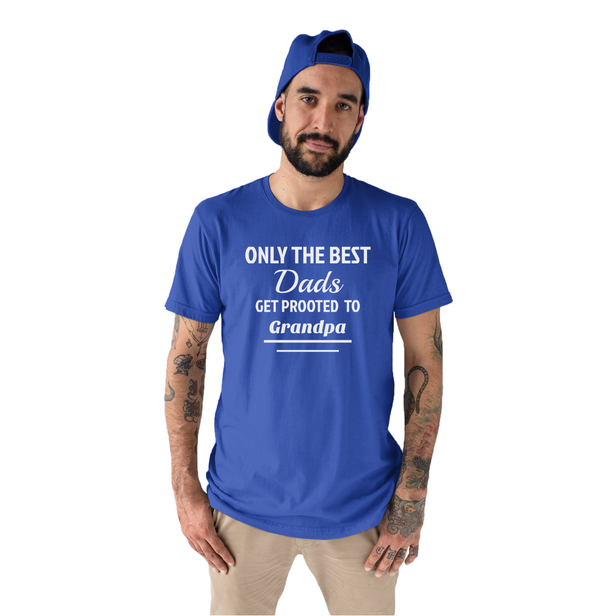 Only The Best Dads Get Promoted To Grandpa Men's T-shirt | Blue