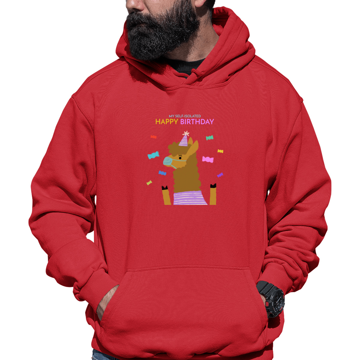 My Self Isolated Unisex Hoodie | Red