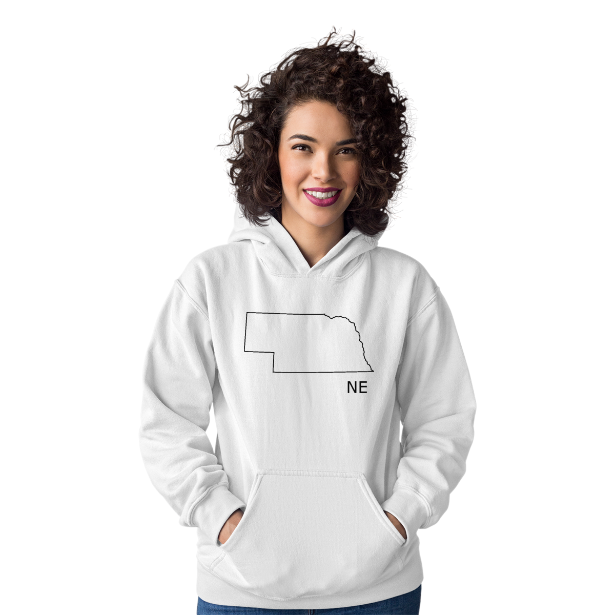 Nebraska Unisex Hoodie | White