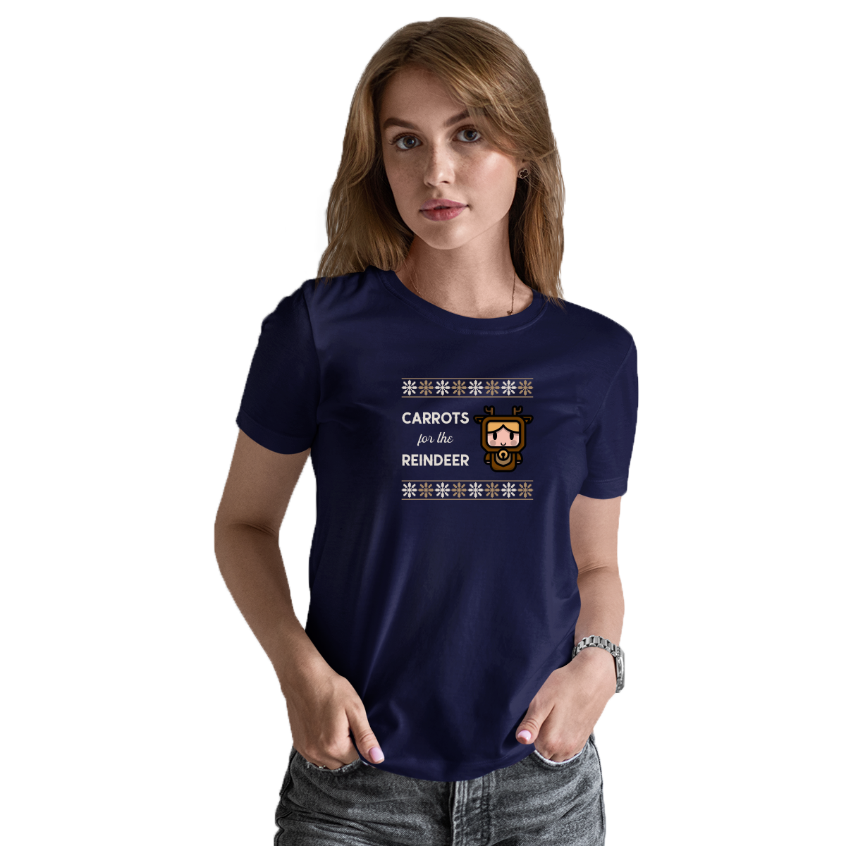 Carrots for the Reindeer Women's T-shirt | Navy