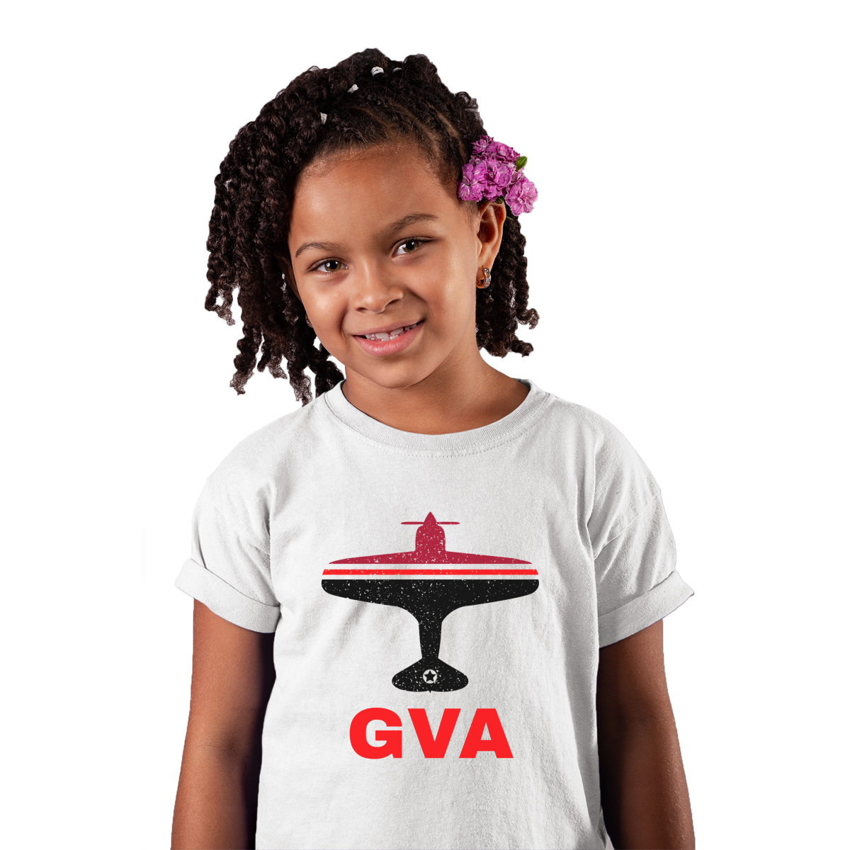 Fly Geneva GVA Airport Kids T-shirt | White