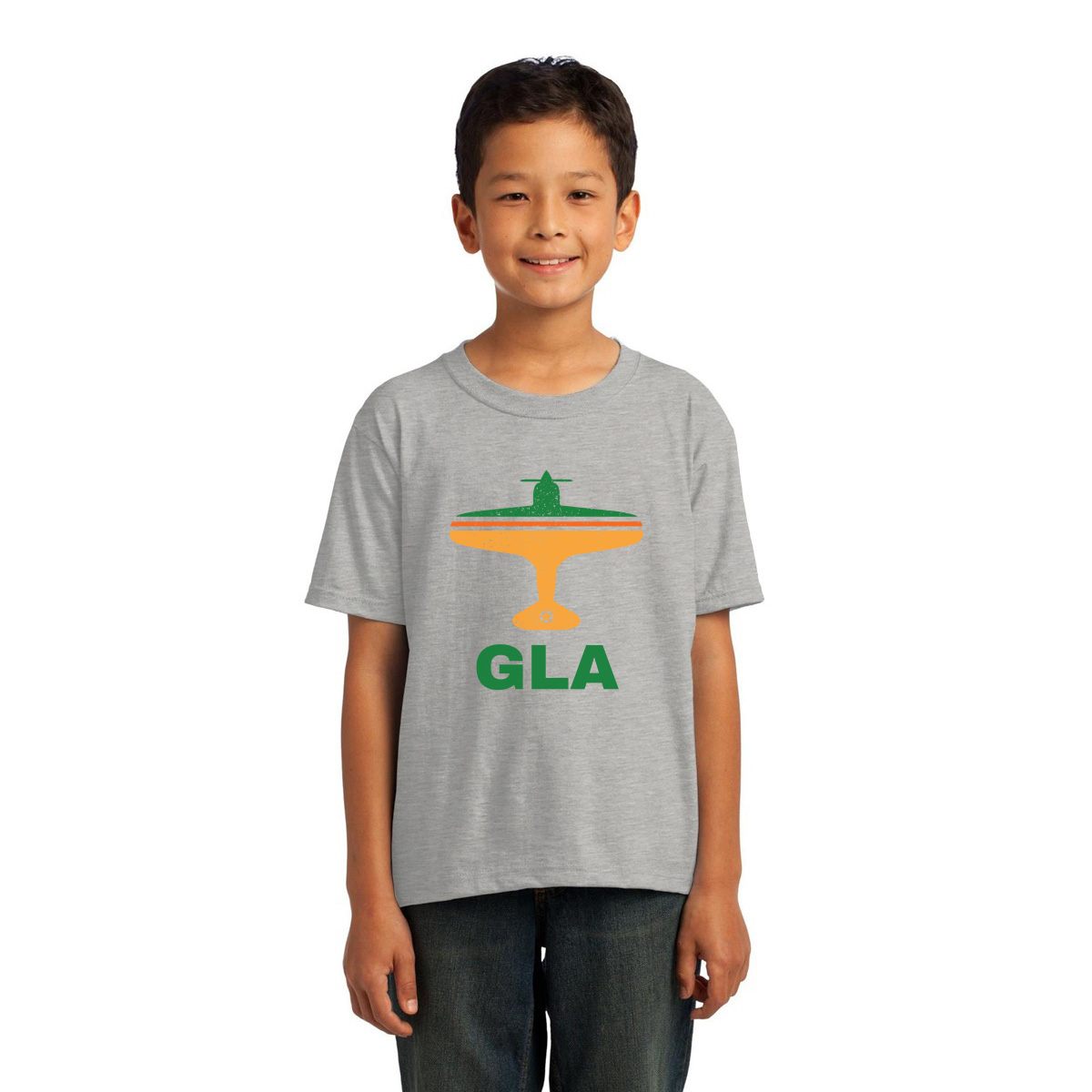 Fly Glasgow GLA Airport Kids T-shirt | Gray