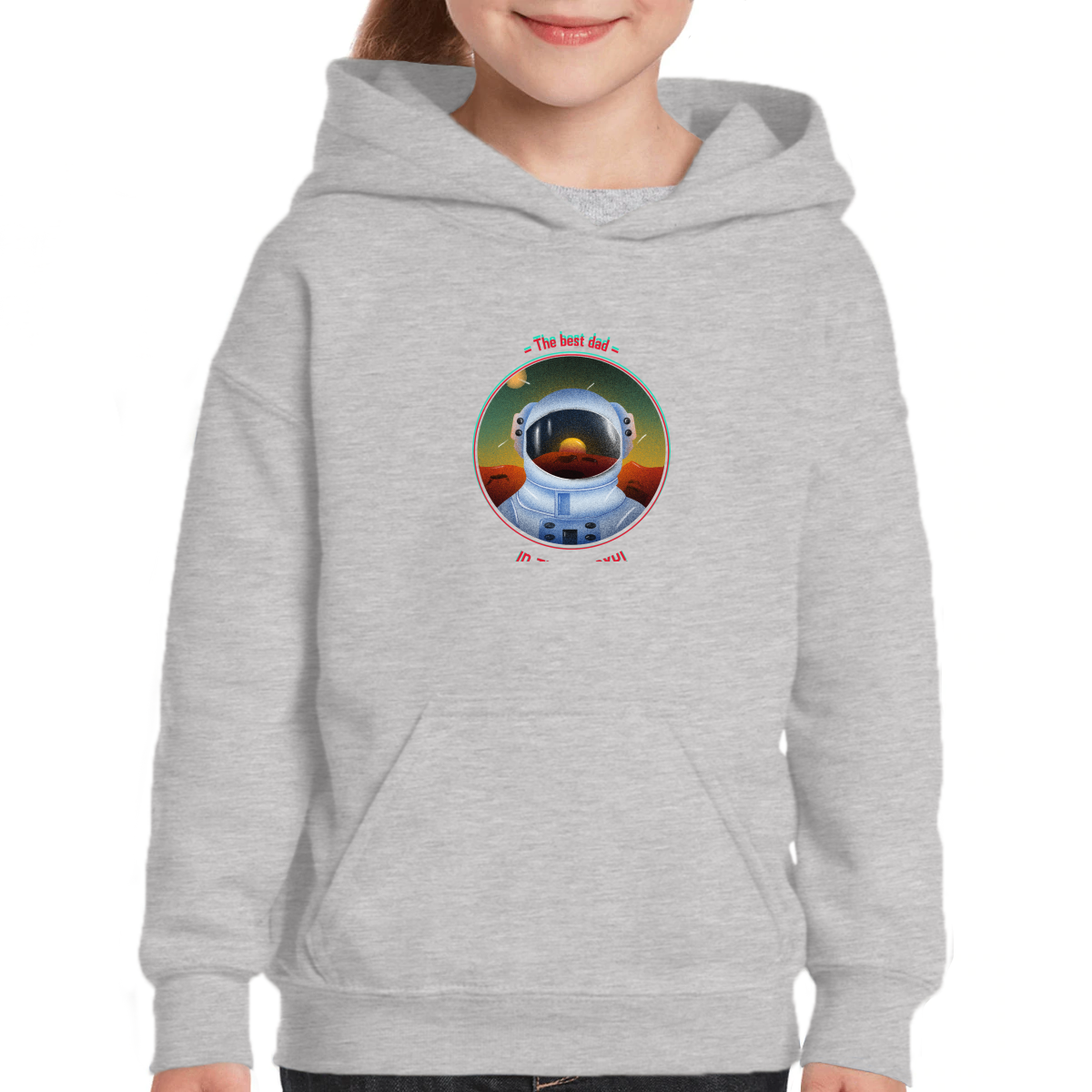 The best dad in the galaxy Kids Hoodie | Gray