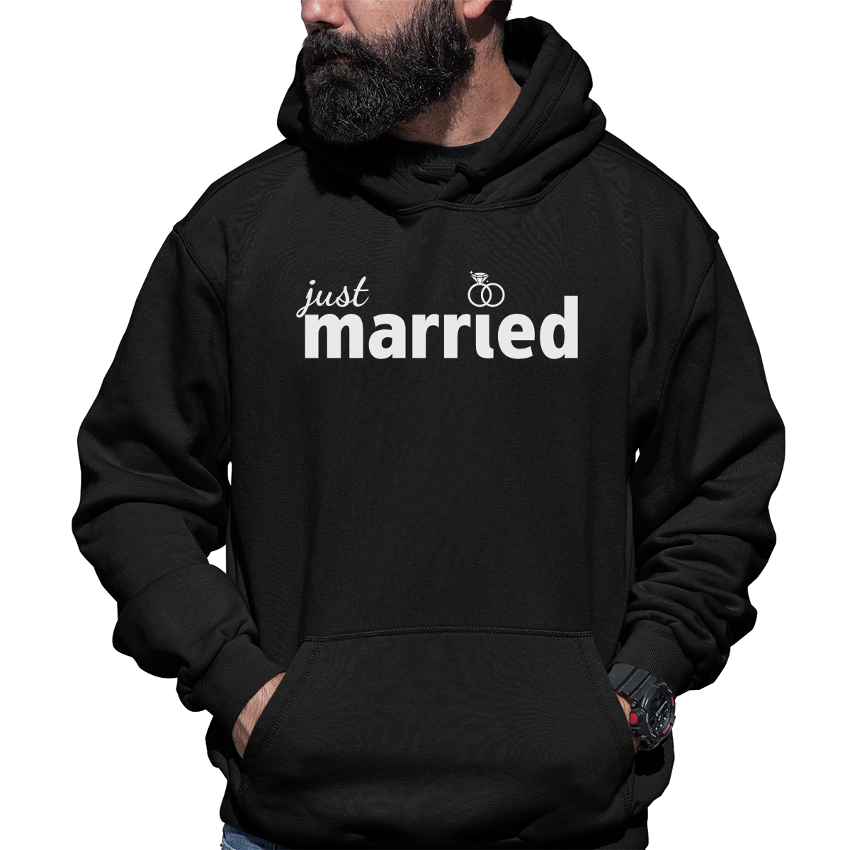 Just Married  Unisex Hoodie | Black
