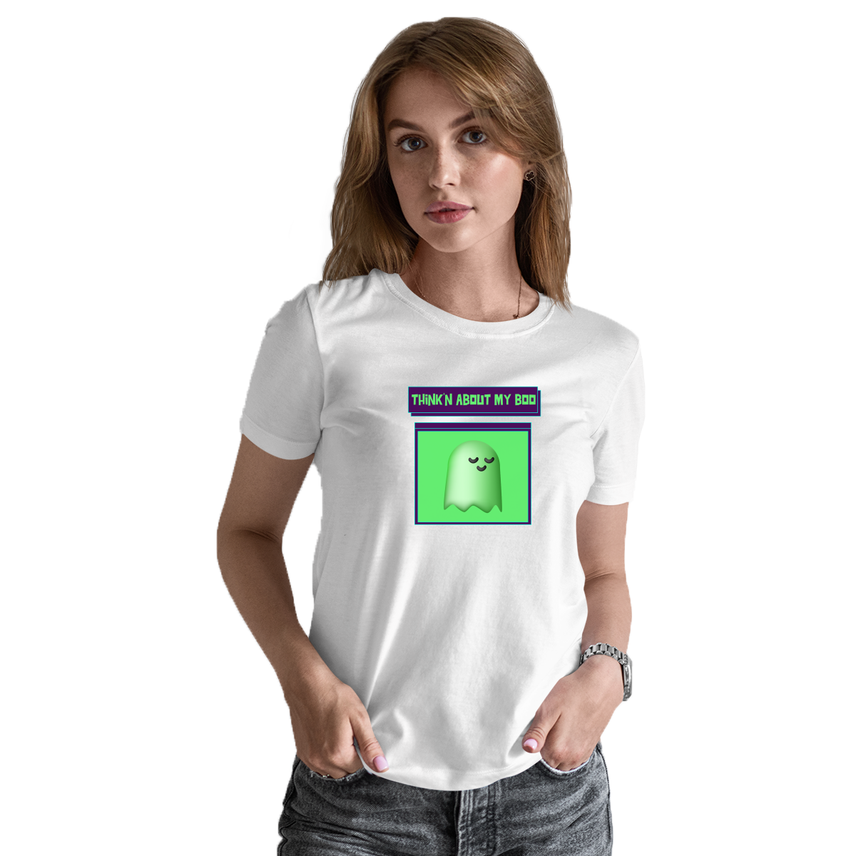 Think'n About My Boo Women's T-shirt | White