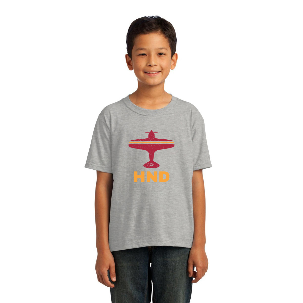 Fly Tokyo HND Airport  Kids T-shirt | Gray
