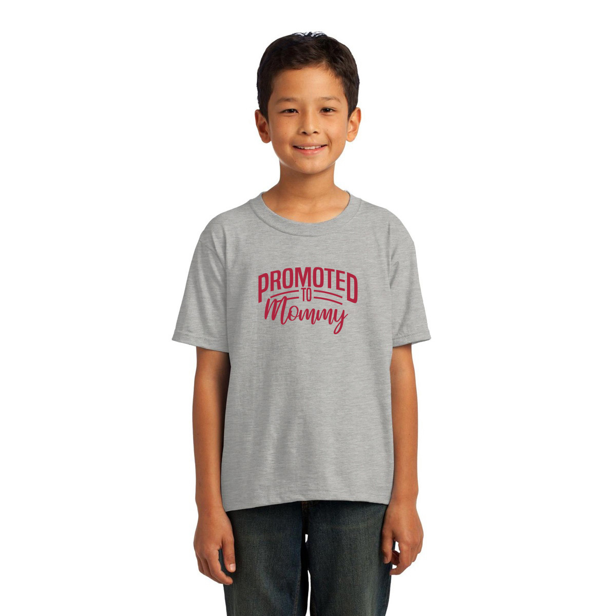 Promoted to Mommy Kids T-shirt | Gray