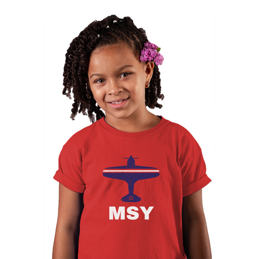 Fly New Orleans MSY Airport Kids T-shirt | Red