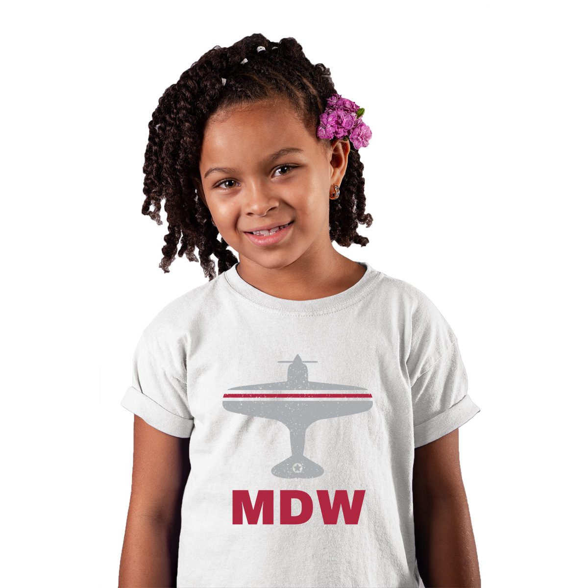 Fly Chicago MDW Airport Kids T-shirt | White