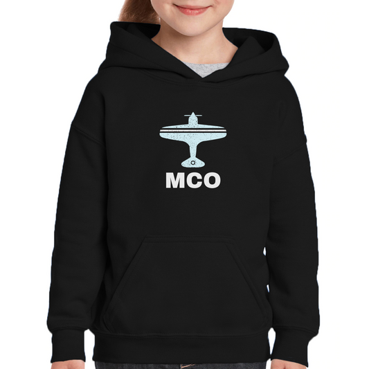 Fly Orlando MCO Airport Kids Hoodie | Black